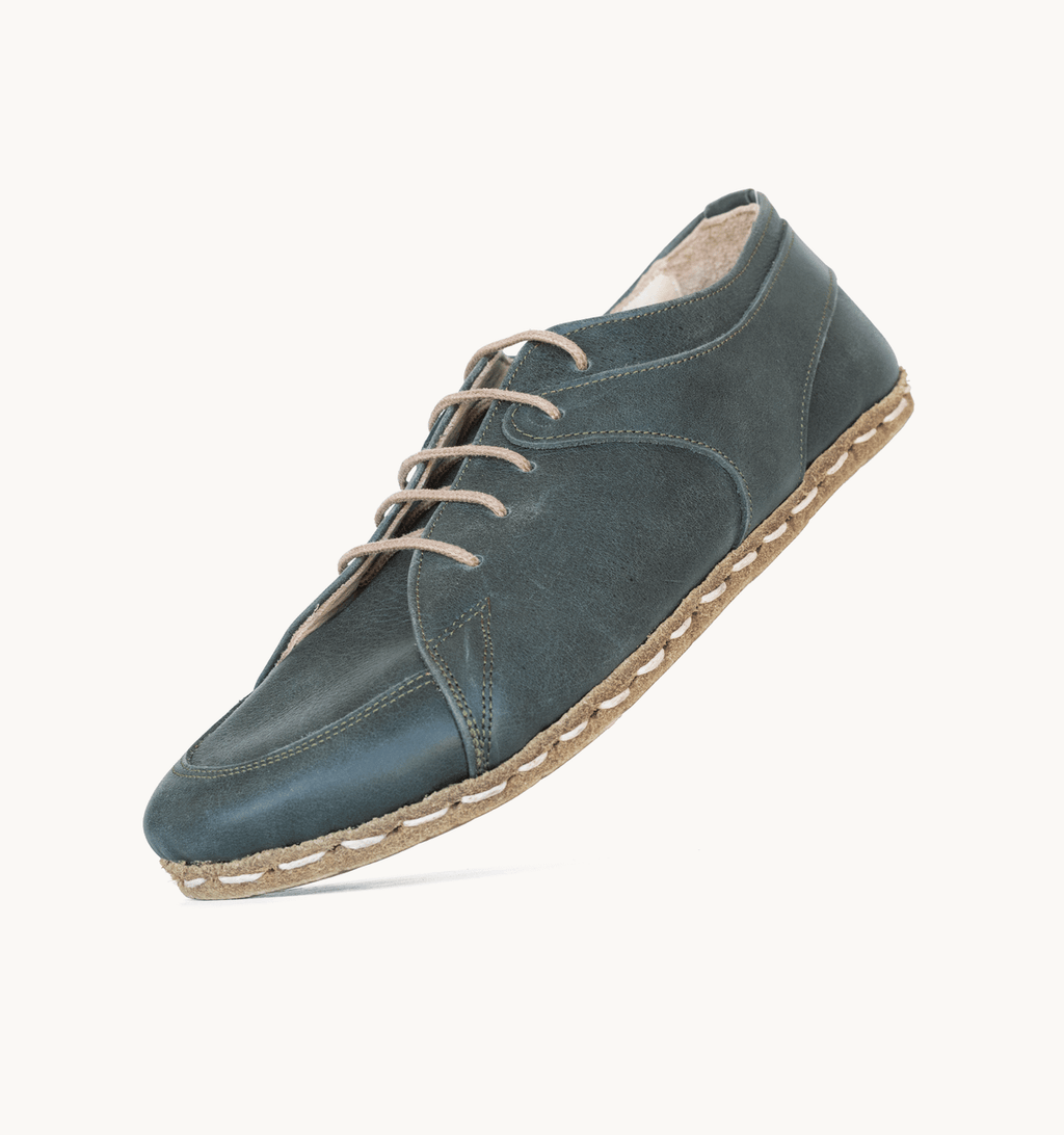 Women's Barefoot Leather Sneaker — Evergreen-2