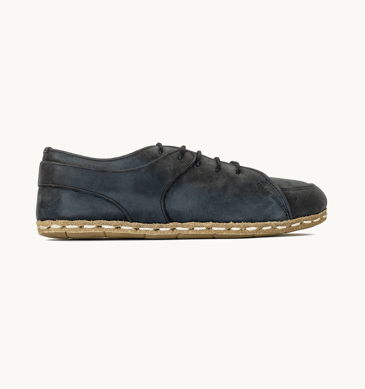 Men's Barefoot Leather Sneaker — Raven Black-0