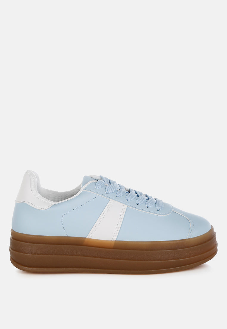 Knockout Faux Leather Lace-Up Sneakers-5