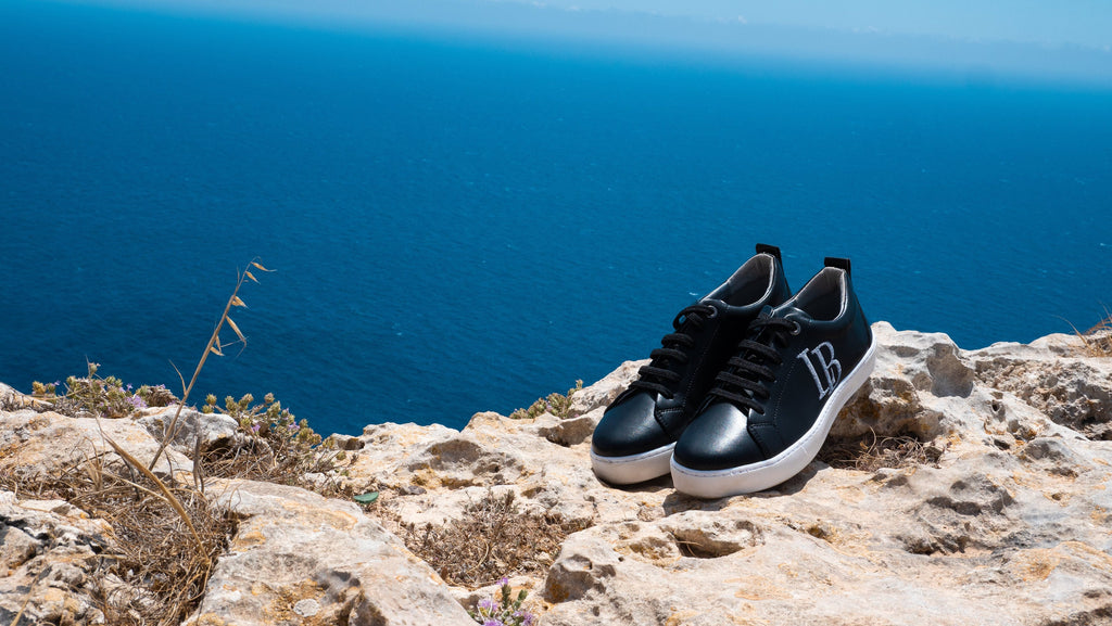 LB Black Apple Leather Sneakers Men-2