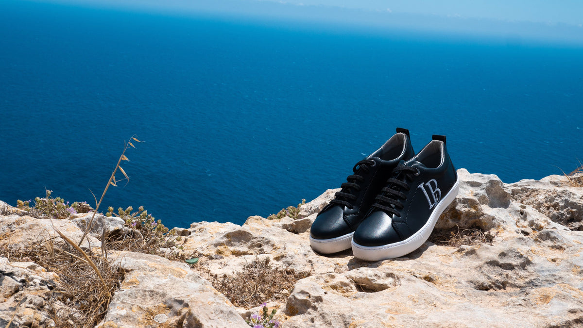 LB Black Apple Leather Sneakers Men-2