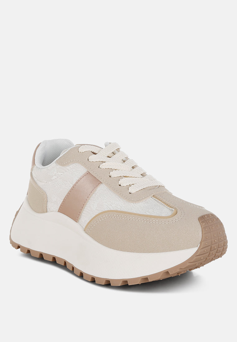 Squeaker Chunky Anti-Skid Lace-Up Sneakers-1