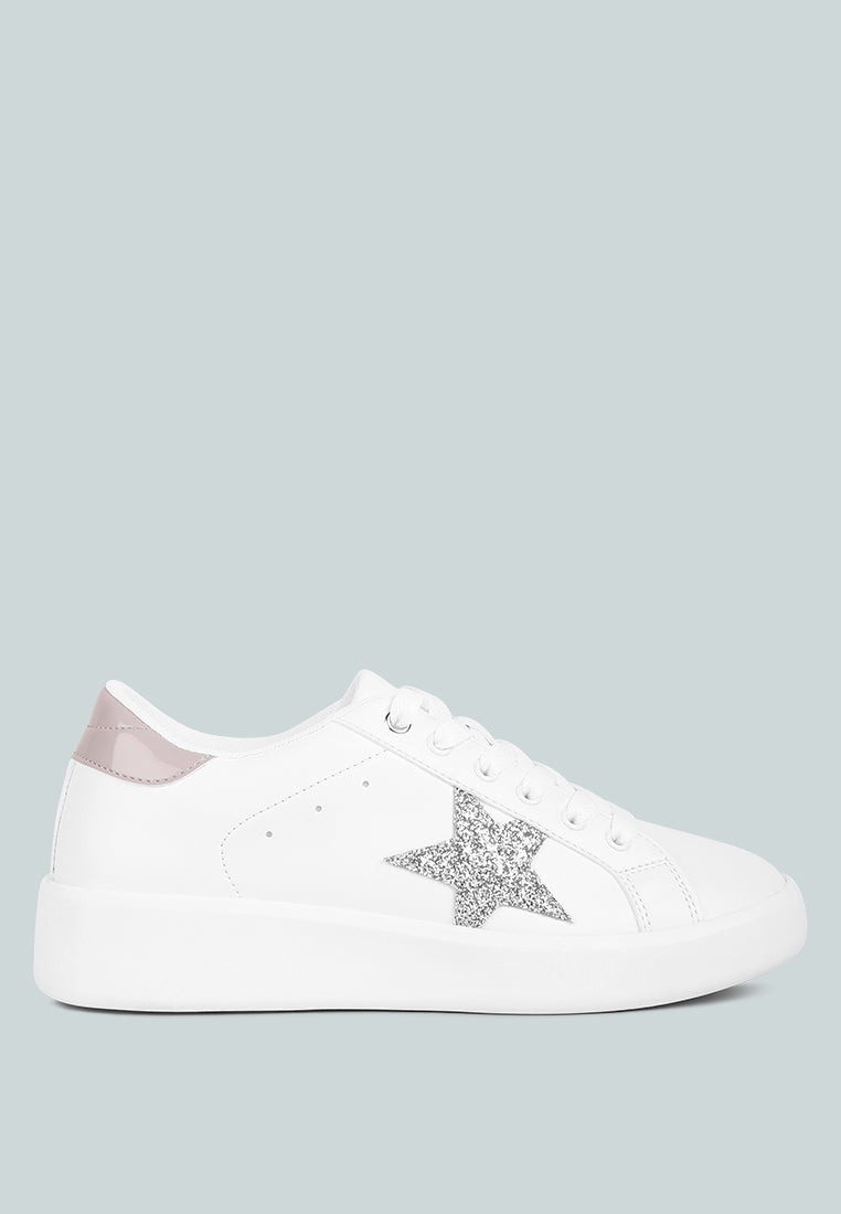 Starry Glitter Star Detail Sneakers-5
