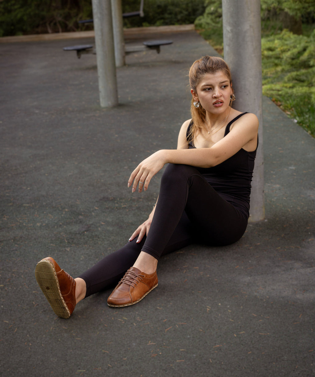 Women's Barefoot Leather Sneaker — Russet-1