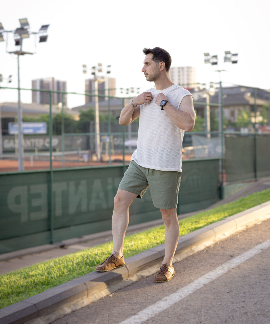 Men's Barefoot Leather Sneaker — Hickory-2