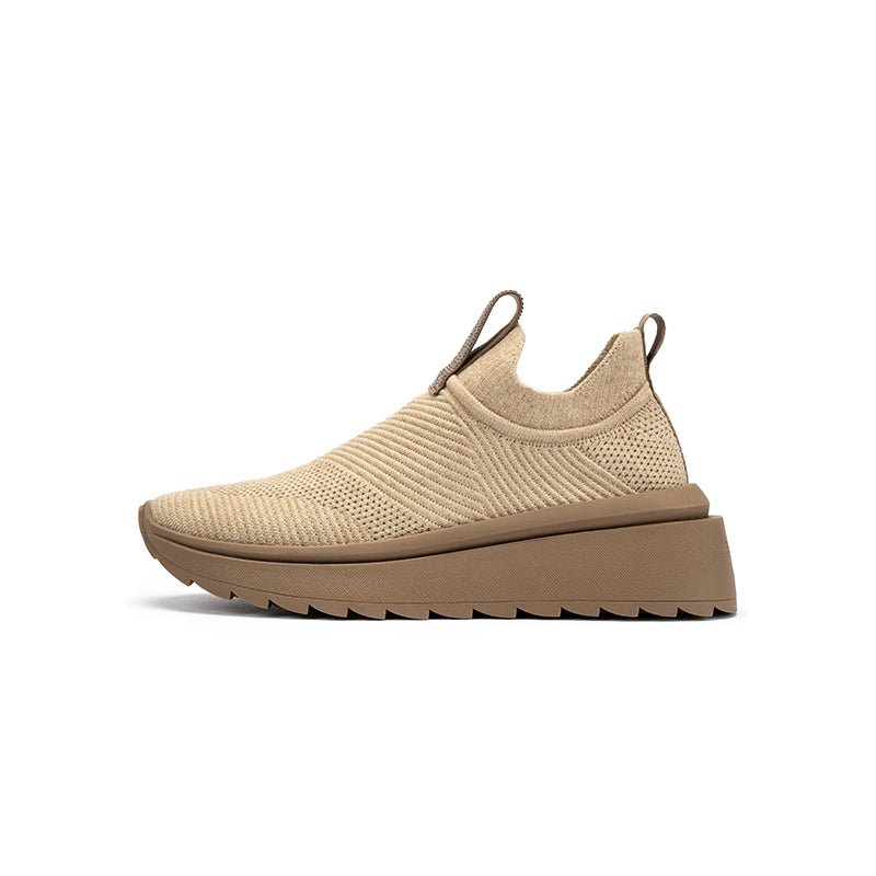 Slip-On Knit Wedge Sneakers – Lightweight Walking Shoes-0