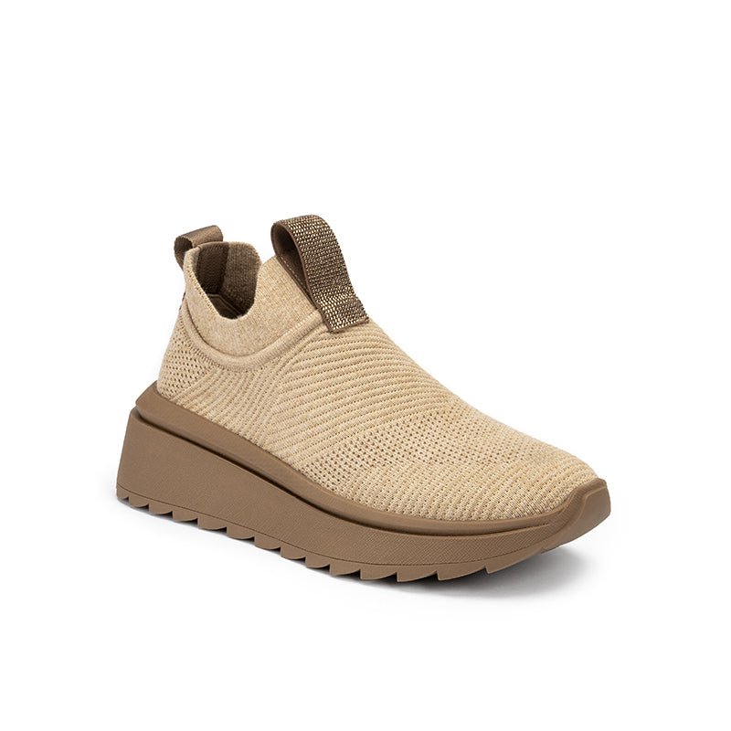 Slip-On Knit Wedge Sneakers – Lightweight Walking Shoes-1