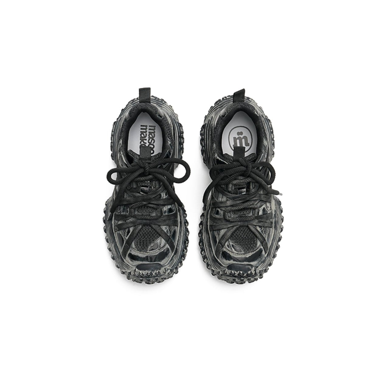 Women's Distressed Chunky Platform Sneakers – Caged Lace-Up Trainers-2