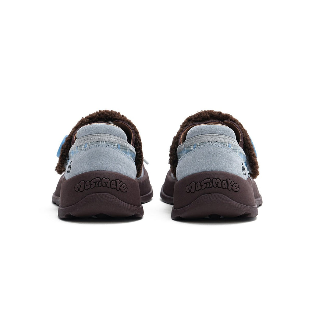 Women's Plaid Sherpa Chunky Sneakers – Cozy Lace-Up Shoes-3